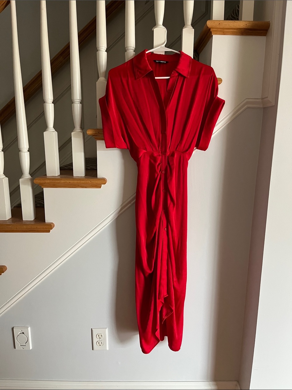 Steve Madden Red Midi Shirt Dress